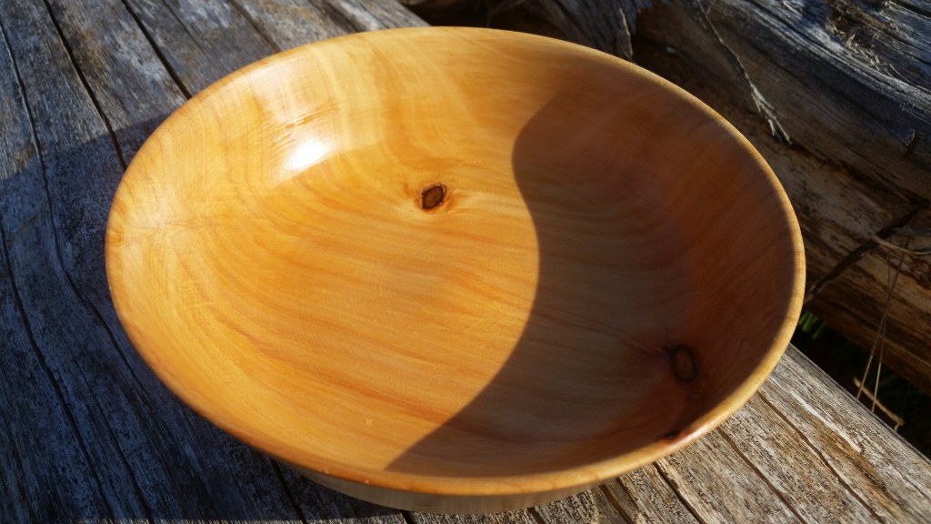 Simple wood turned Macrocarpa Bowl