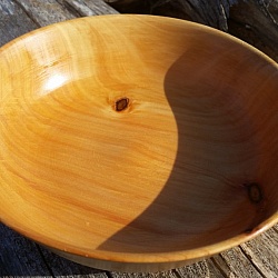 Simple wood turned Macrocarpa Bowl